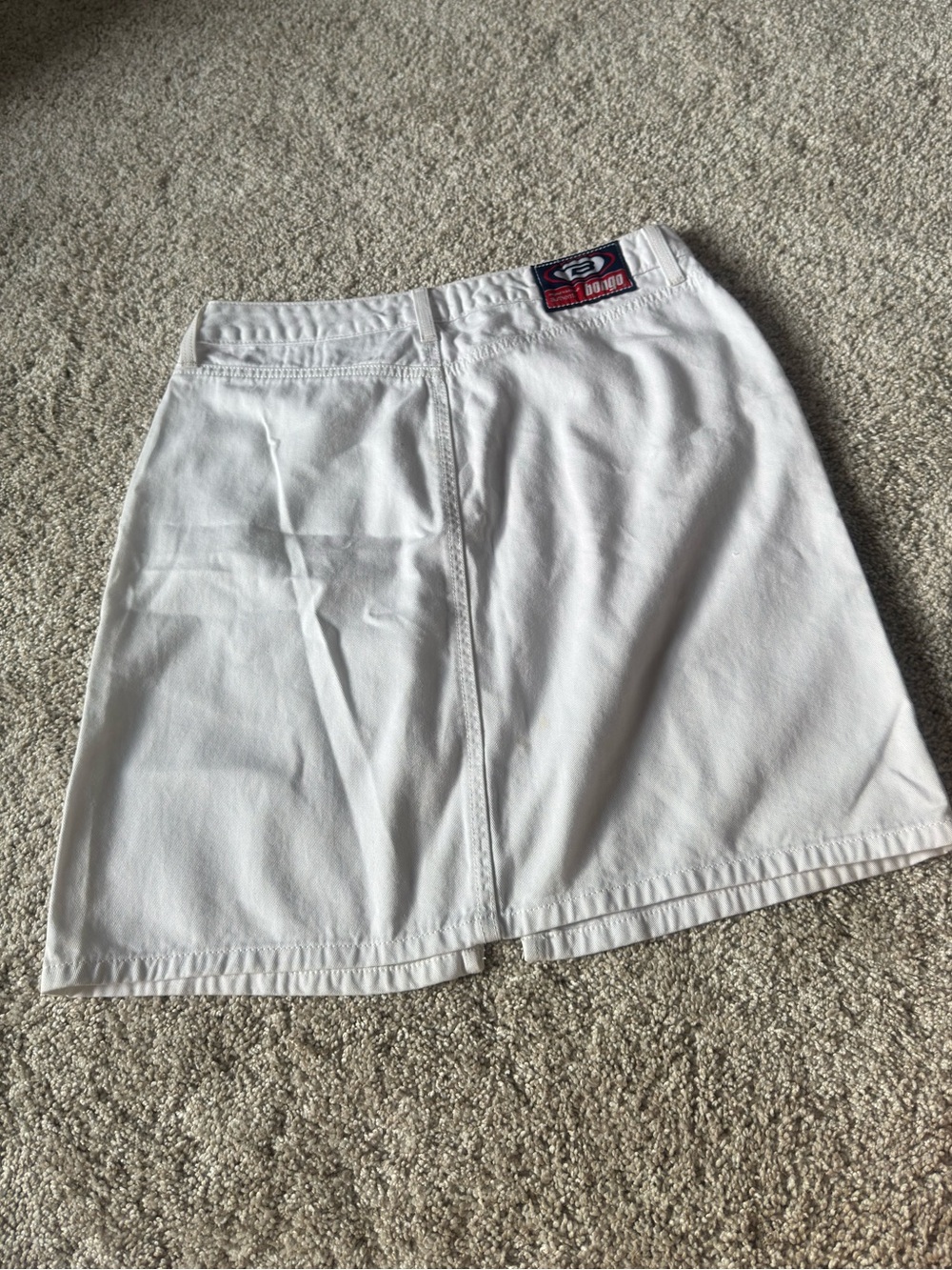 Mid to late 90s Vintage BONGO White Denim Skirt-Style Jean Skirt with Front Slit